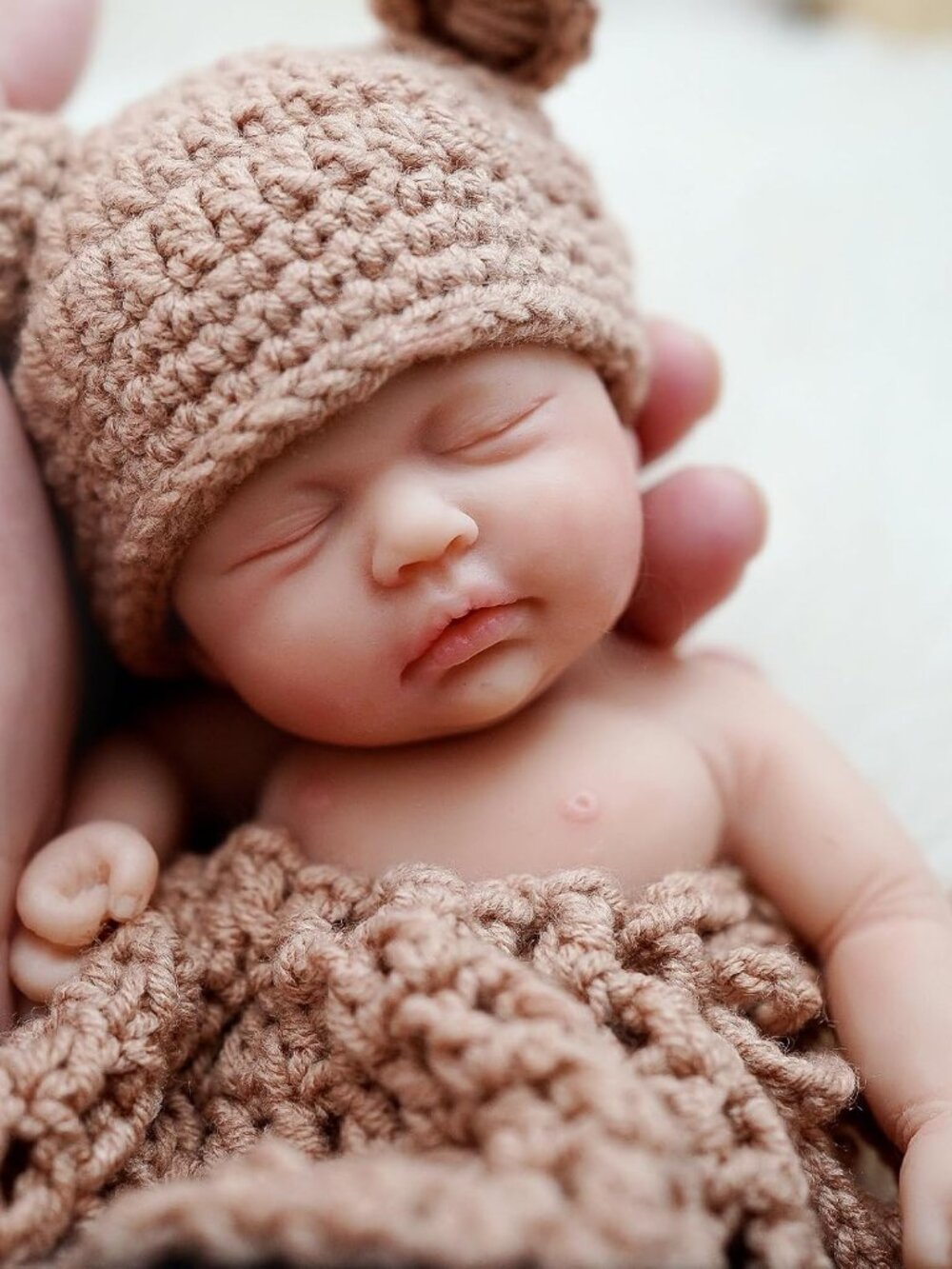 7in Mini Solid Platinum Silicone Reborn Baby Doll Girl Palm Size Bella